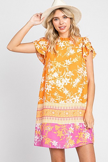Plus Multicolor Floral Dress WD60653PL