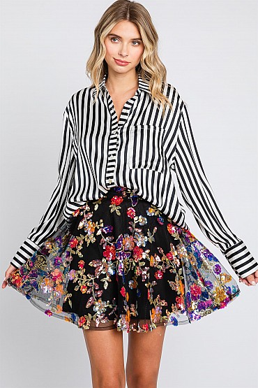 Mesh Sequin Skirt: SS50413