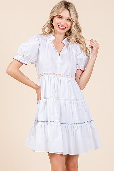 Tiered Babydoll Short Dress, WD61551