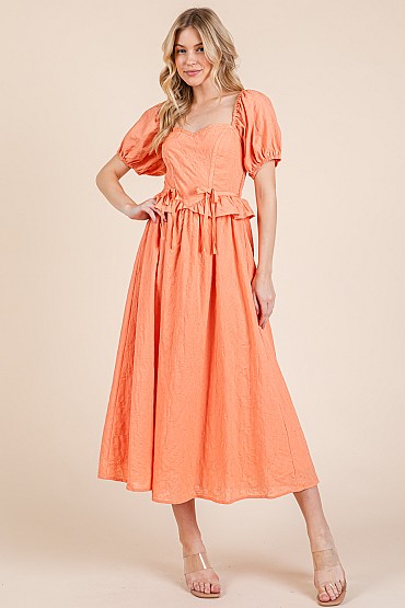 Floral Embroidered Midi Dress, MD51650