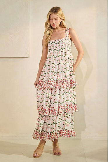 Tiered Floral Dress MD51622