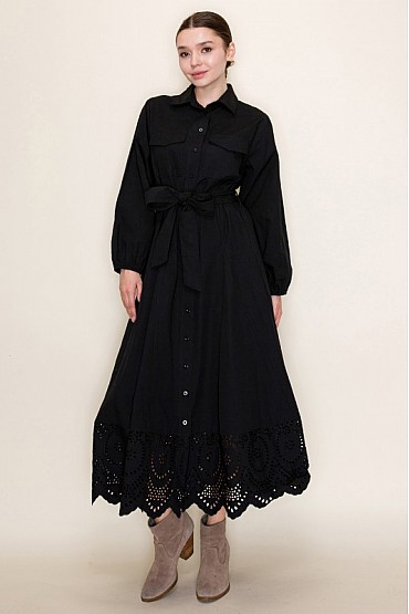 Eyelet Hem Maxi Dress OD50945