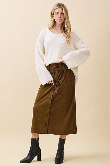 Corduroy Midi Skirt MS51749