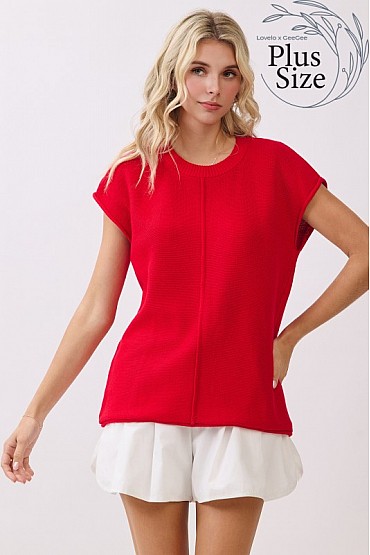 Plus Size Relaxed Fit Knit Top CT52524PL