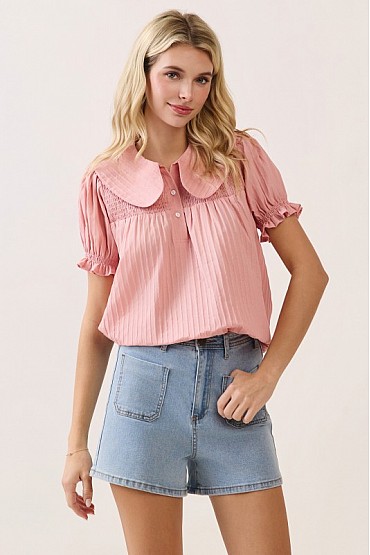 Baby Doll Oversized Collar Blouse OT51459