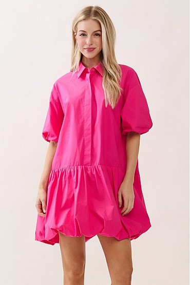 Puff Sleeve Bubble Mini Dress MD51686
