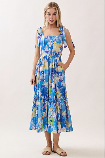 Corset Top Floral Midi Dress MD51653