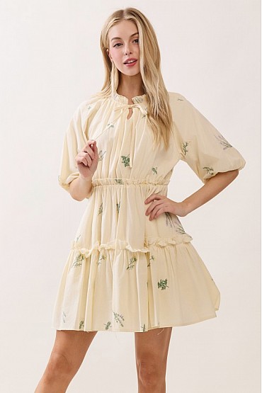 Short Sleeve Floral Mini Dress MD52299