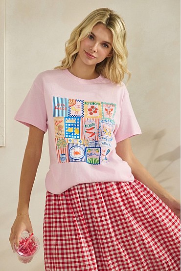 Italian Food Tile Graphic Tee WT52625