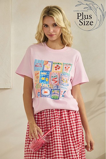 Plus size Food Tile Graphic Tee WT52625PL