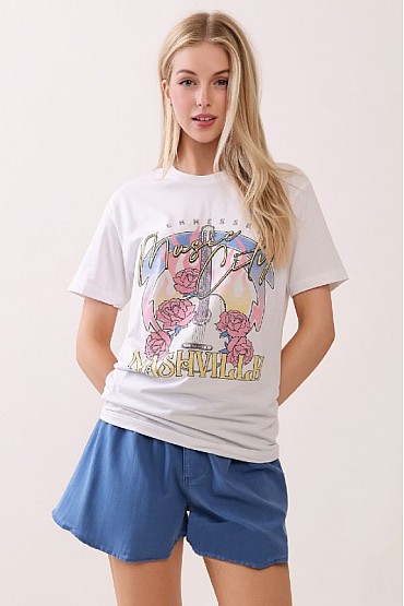 Nashville Music Print Graphic Tee WT52599