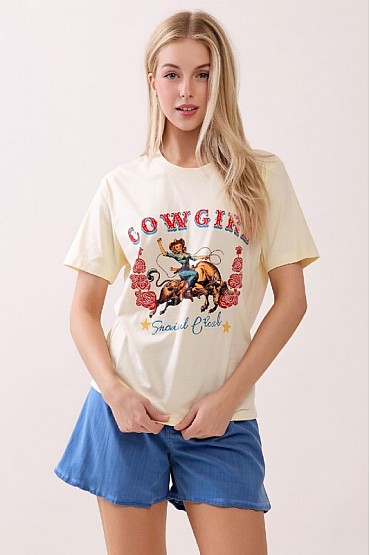 Cowgirl Print Graphic Tee WT52600