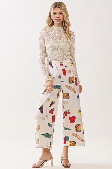 Food Print High-Waisted Pants CP52686