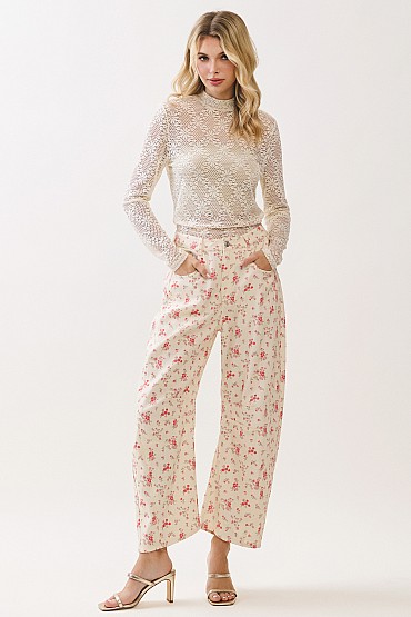 Floral Print Barrel Pants CP52729
