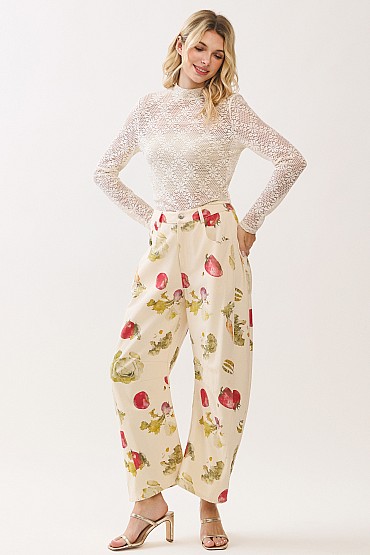Vegetable Print Barrel Cut Pants CP52785